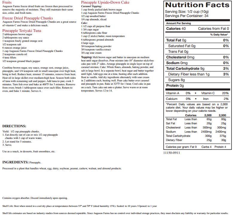 Augason Farms Freeze Dried Pineapple Chunks at Eldridge Haywood blog