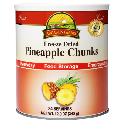 Augason Farms Pineapple Chunks - Freeze Dried #10 Can