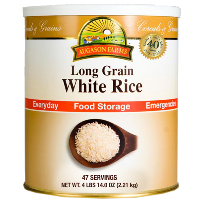 Augason Farms - White Long Grain Rice #10 Can - 78 Ounces
