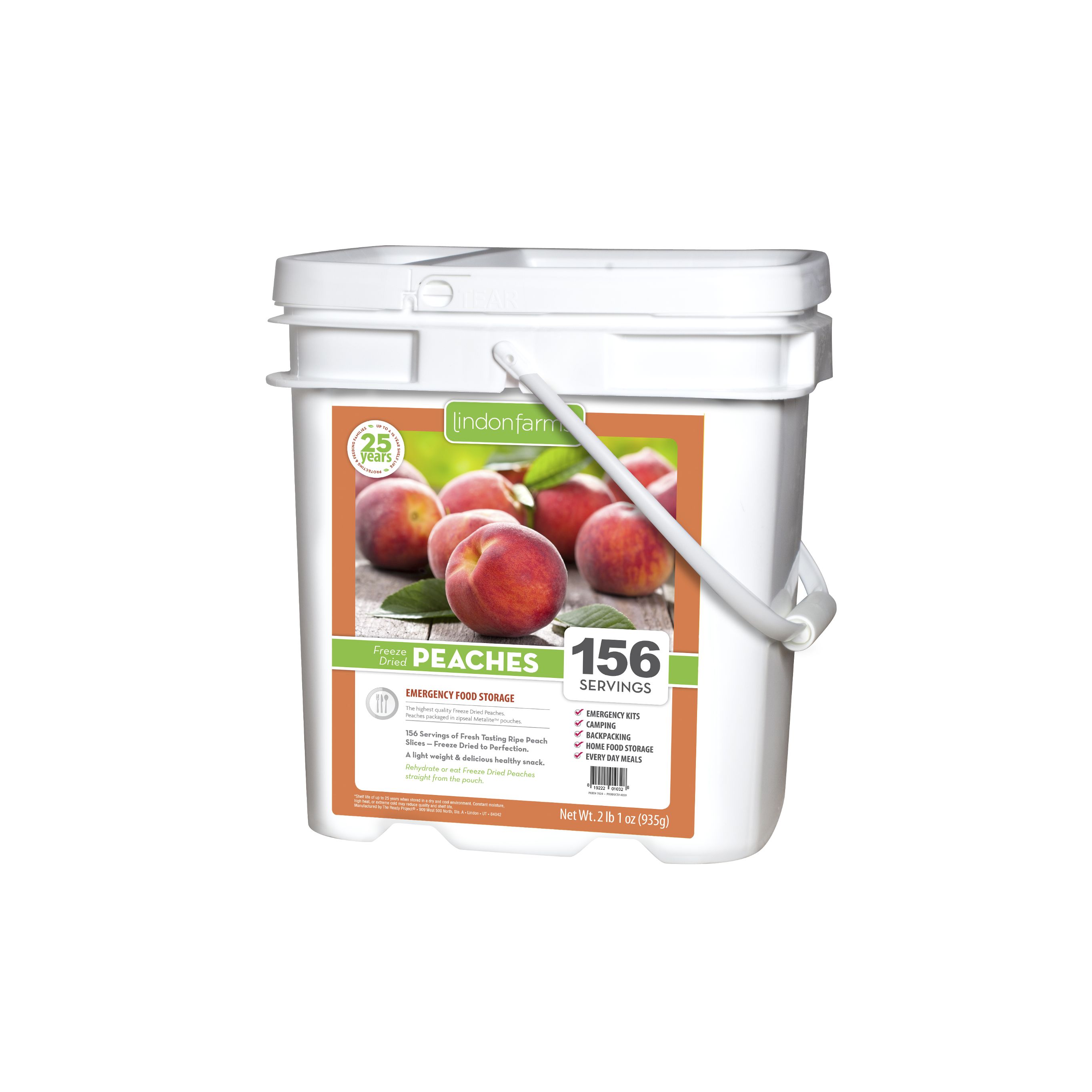 Freeze Dried Peaches by Lindon Farms Food Storage Meals